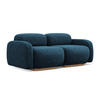 3-SITZER SOFA Chenille Stoff Blau - Blau/Braun, Holz/Textil (190/73/95cm) - Makamii