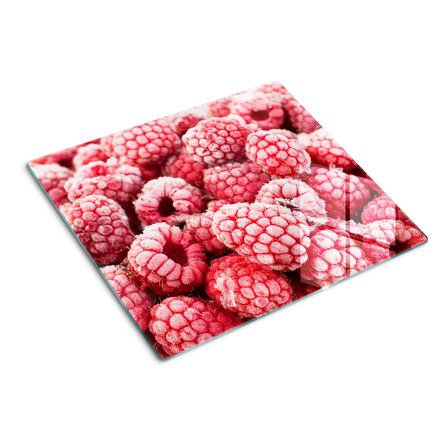 GLASPLATTE 60x52 cm Gefrorene Himbeeren - Rot, Glas (60/0.4/52cm) - TULUP