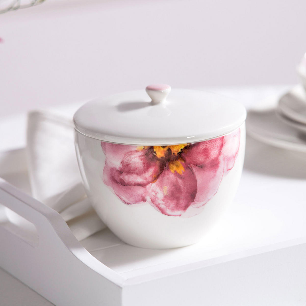 TEEDOSE MIT DECKEL Rose Garden bunt ø 13,7 cm - Multicolor, Keramik (13.7cm) - Villeroy & Boch