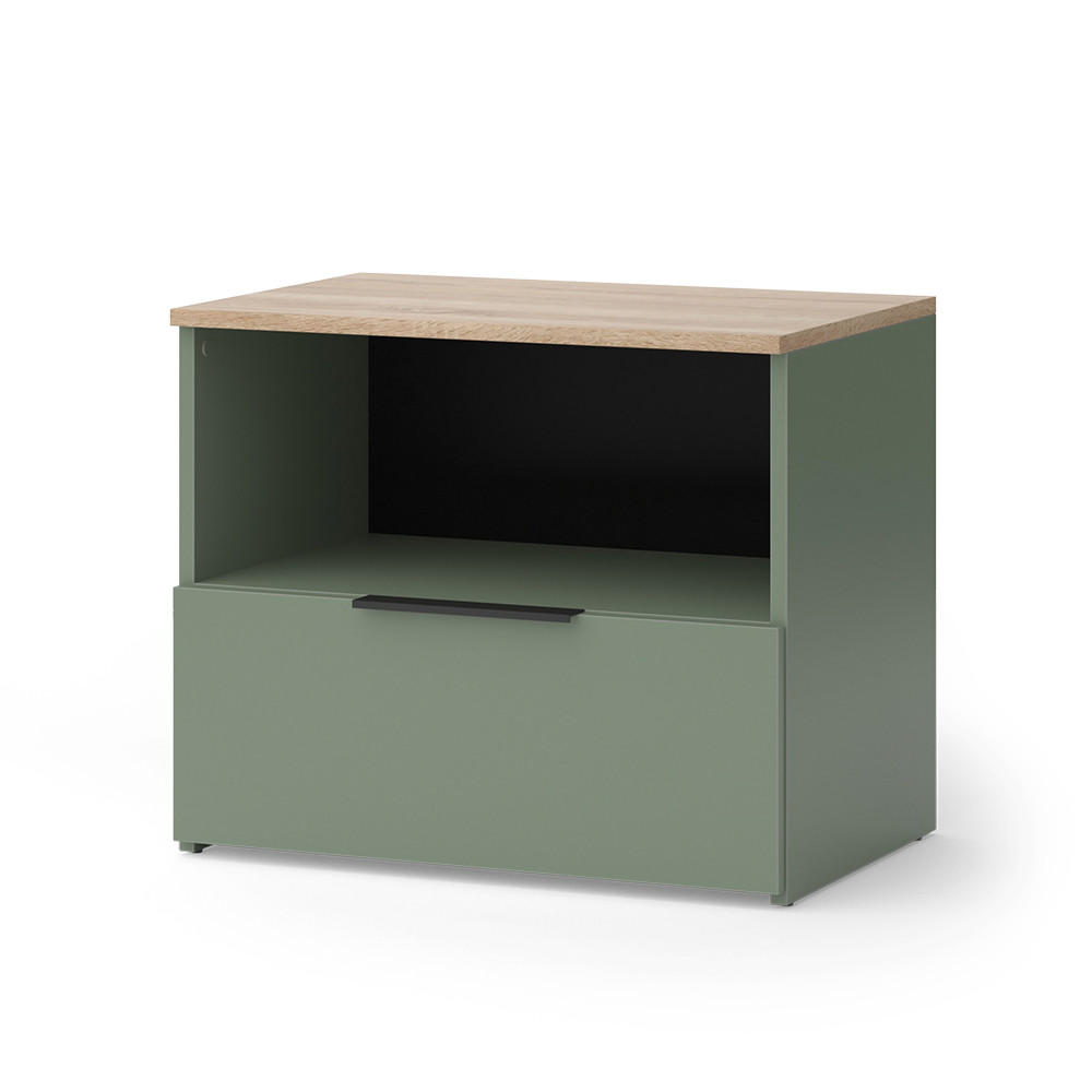 KOMMODE Wido Grün 60 x 50 cm mit klappe - Grün/Sonoma Eiche, Holzwerkstoff (60/50/40cm) - Vicco