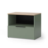 KOMMODE Wido Grün 60 x 50 cm mit klappe - Grün/Sonoma Eiche, Holzwerkstoff (60/50/40cm) - Vicco