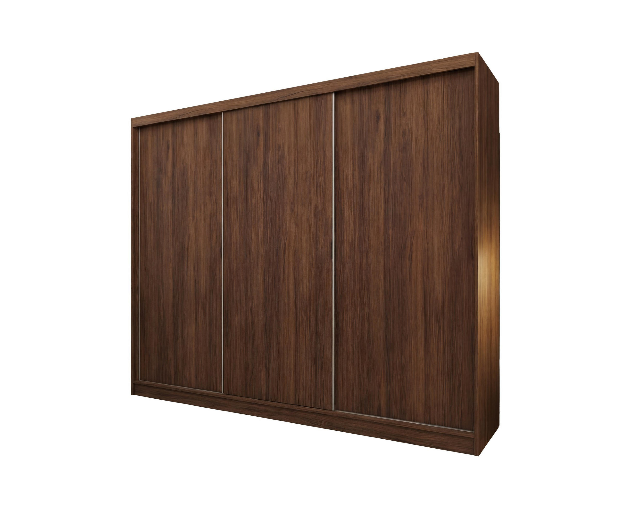 SCHWEBETÜRENSCHRANK SOFIA 240/216/61 cm Modern Kleiderschrank 3-türig Nussbaumfarben - Nussbaumfarben, Holzwerkstoff (240/216/61cm) - MASSENO