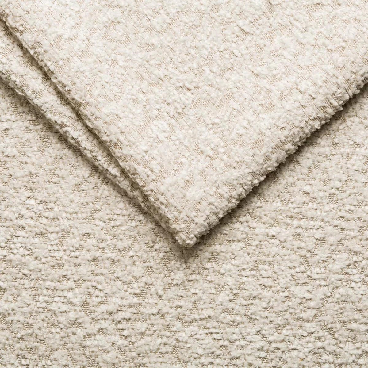 SOFA 4-Sitzer, Komfort, BALOO, Stoff Schenille & Bouclé, Ecru - Ecru, Holz (250/75/106cm) - Kaiser Möbel