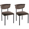 STUHL 2er Set Samt Braun - Braun, Textil/Metall (52/78/53cm) - CLP