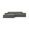 MODULARES-ECKSOFA links Jodie aus Samt hellgrau 3 Sitzplätze - Hellgrau, Textil (166/224cm) - Micadoni