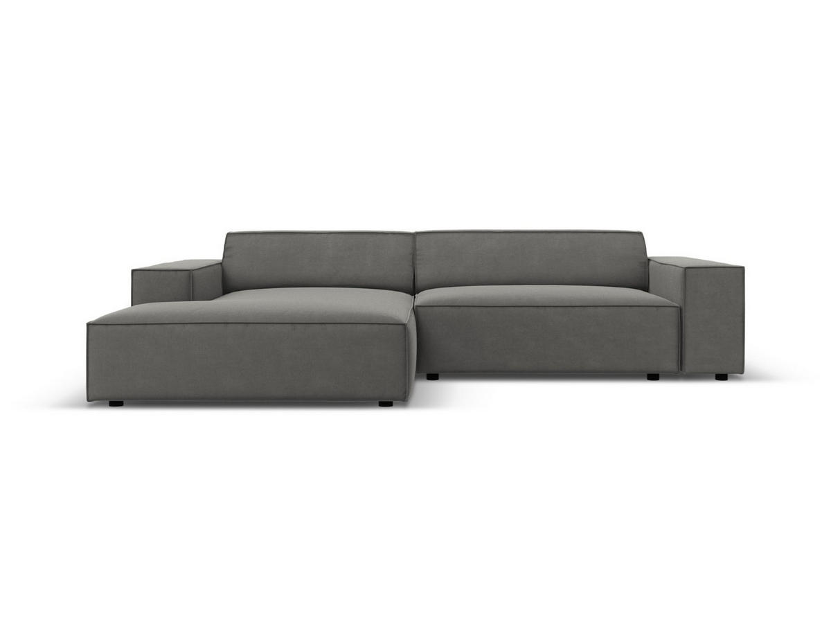 MODULARES-ECKSOFA links Jodie aus Samt hellgrau 3 Sitzplätze - Hellgrau, Textil (166/224cm) - Micadoni