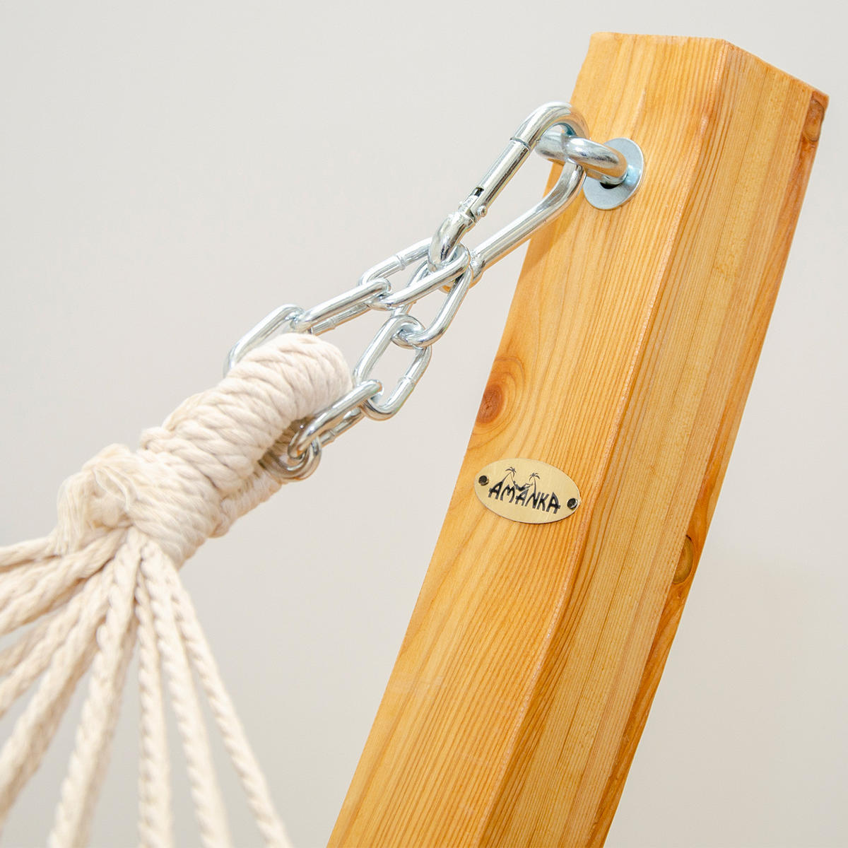 HÄNGEMATTE mit Holzgestell bis 150kg, 310/120cm, Braun - Braun, Holz (120/118/325cm) - Amanka
