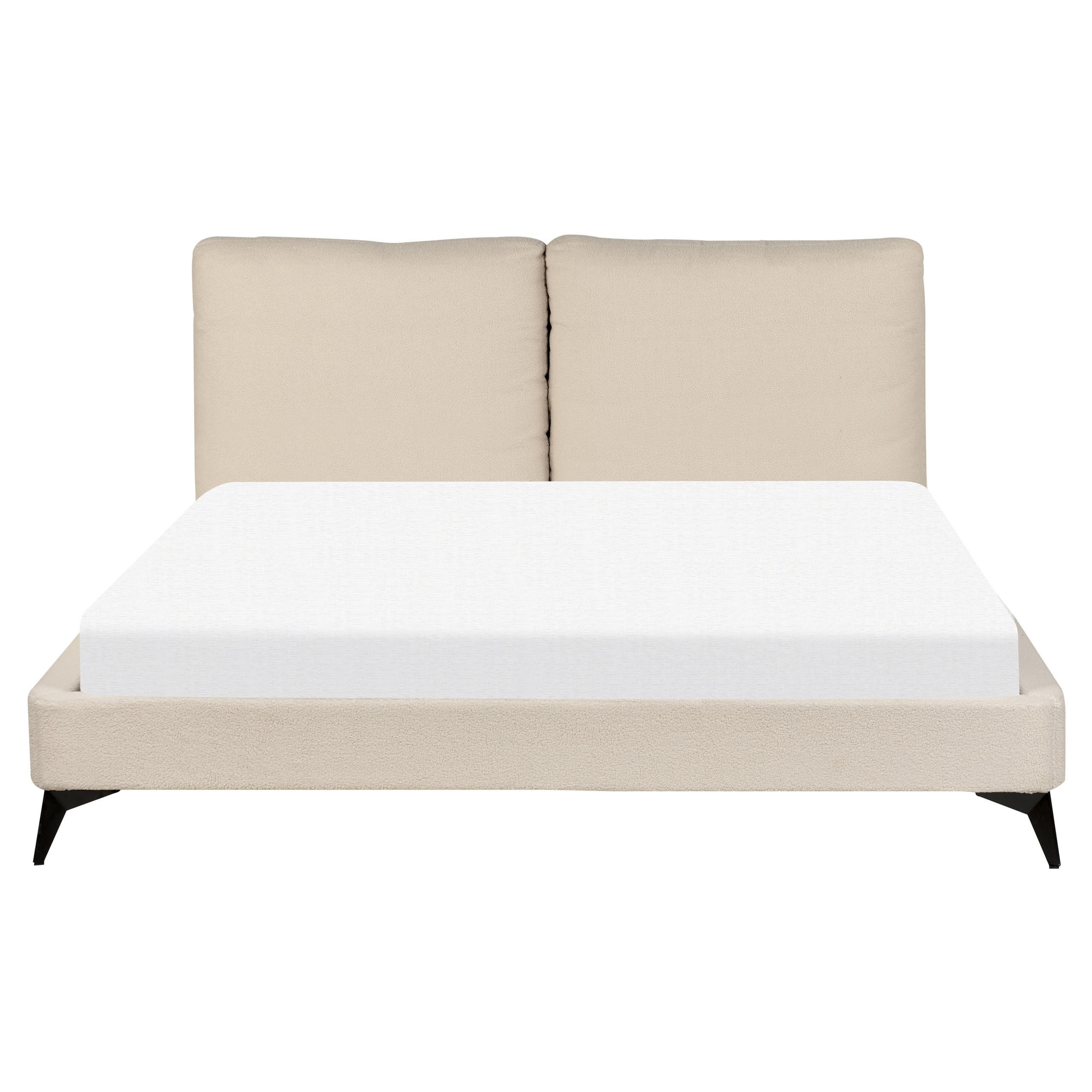 POLSTERBETT 160/200cm Helles Beige Melle - Beige, Textil (160/200cm) - Beliani