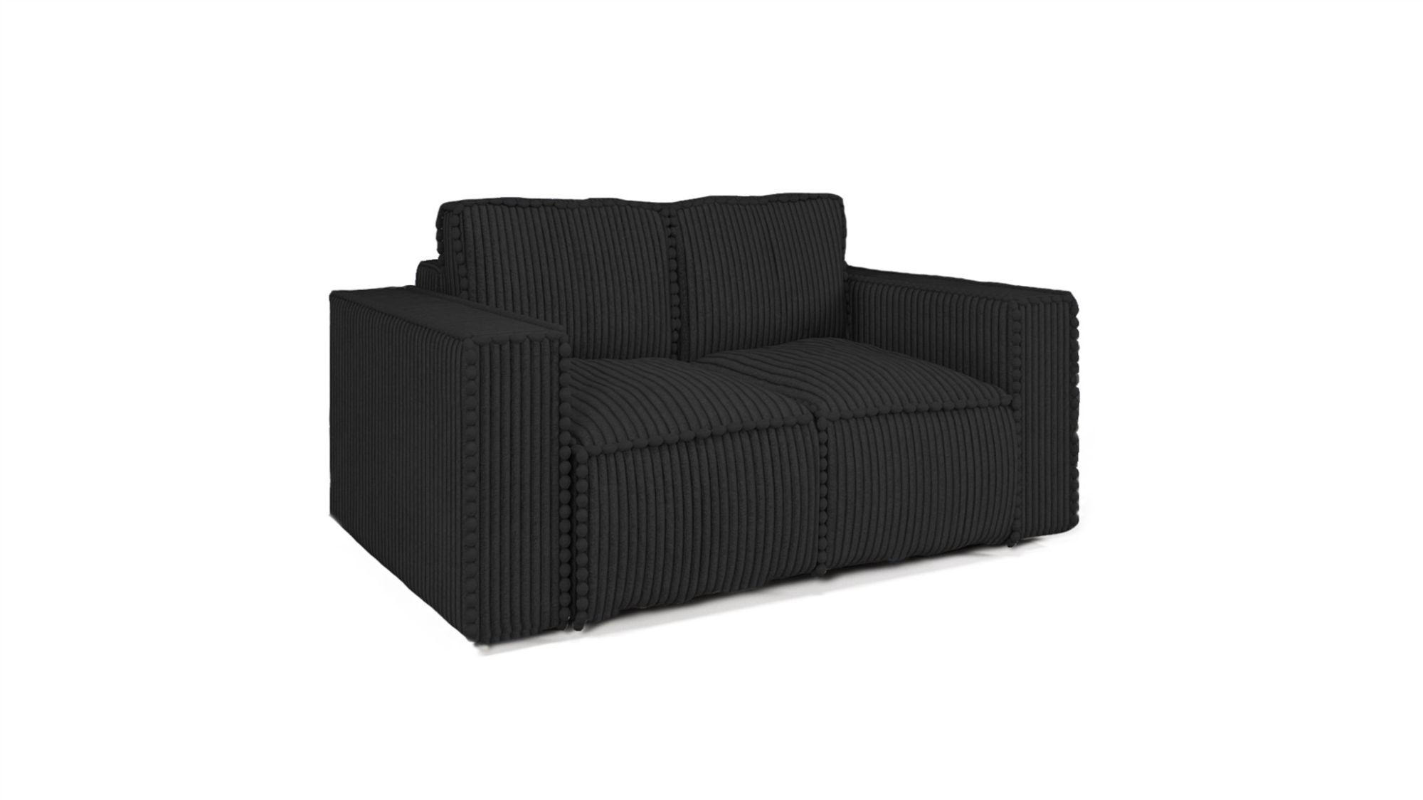 SOFA 2-sitzer Vajana - Schwarz, Holzwerkstoff/Textil (150/86/102cm) - Fun Möbel