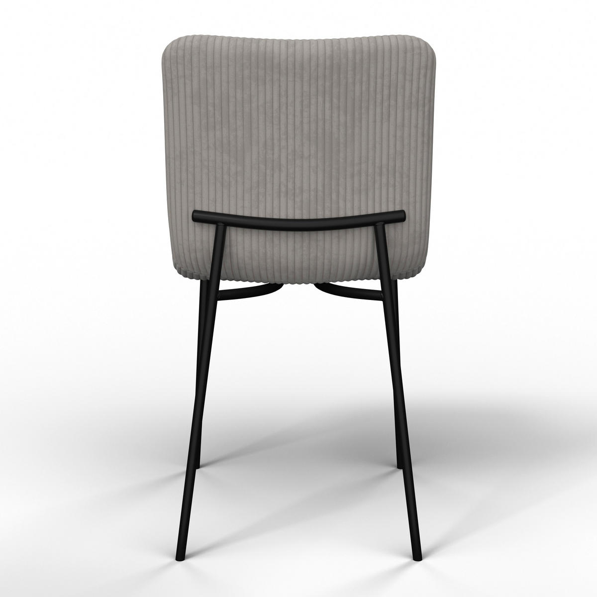 STUHL Amy Hellgrau Cord Gepolstert - Hellgrau, Holz (45/85/55cm) - Bessagi Home