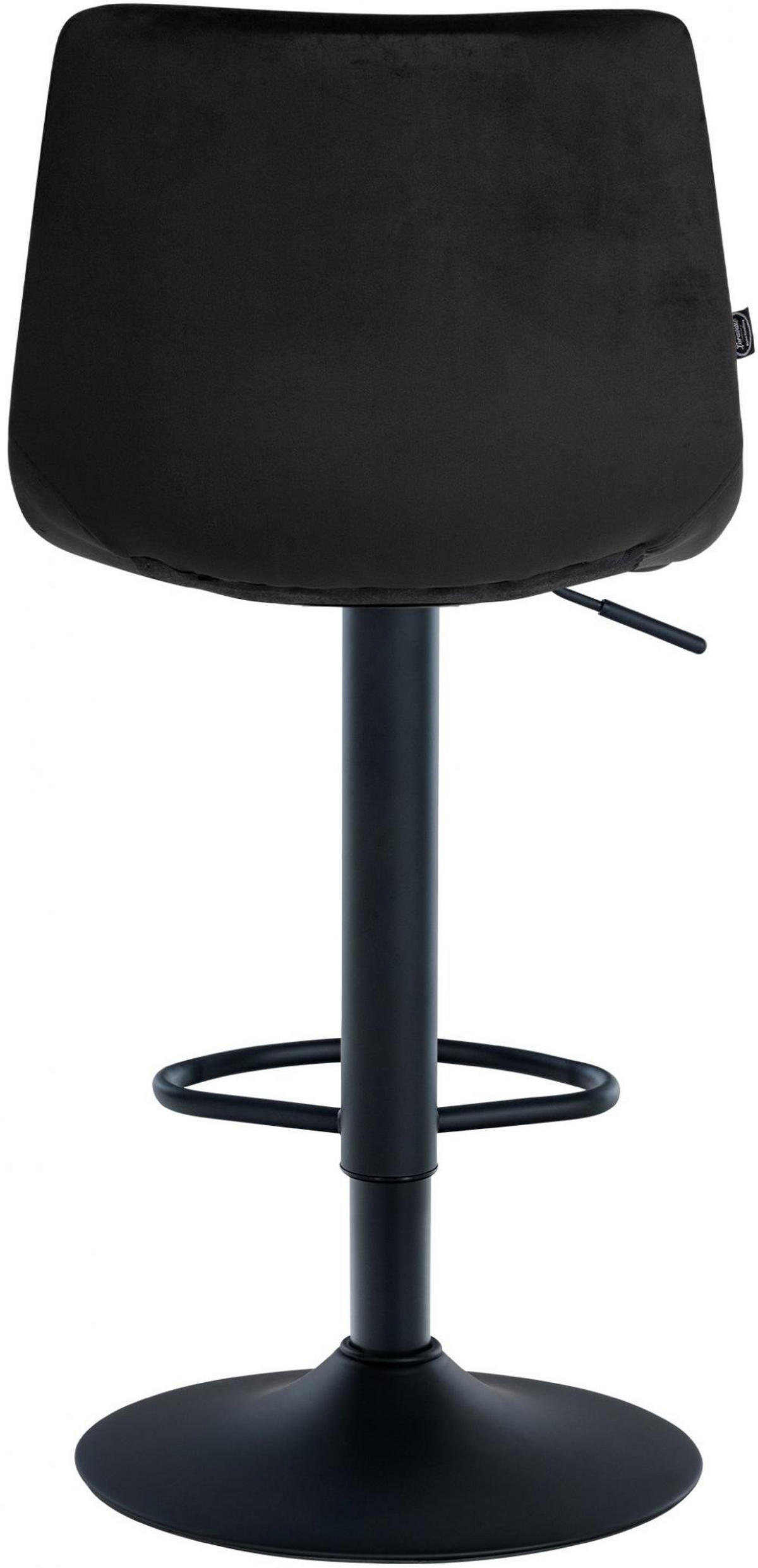 BARHOCKER 2er Set Samt schwarz - Schwarz, Textil/Metall (43/87/46.5cm) - CLP