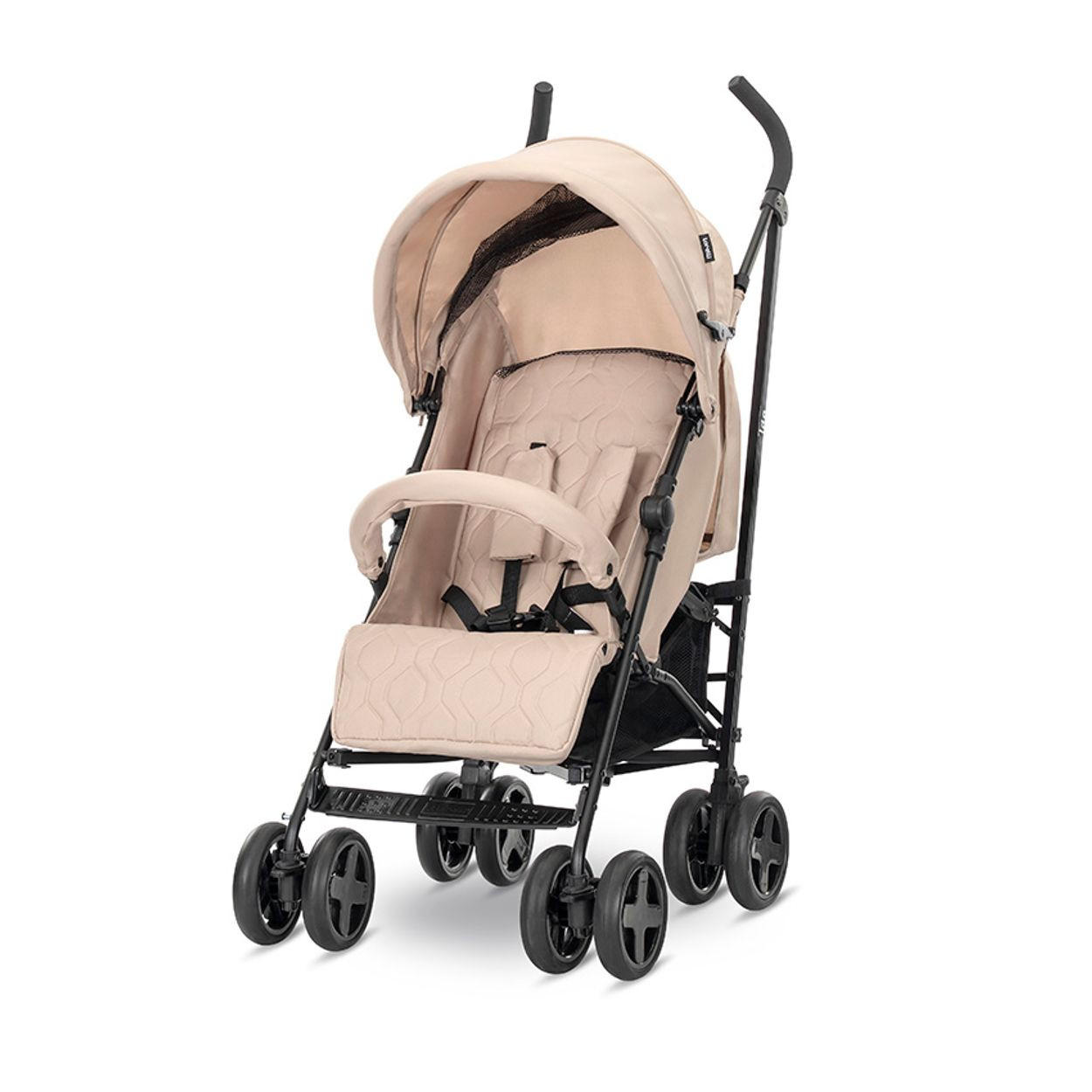 KINDERWAGEN Ida beige schwarz schwenkbare Vorderräder, Rückenlehne verstellbar - Beige, Metall (67/60/106cm) - Lorelli