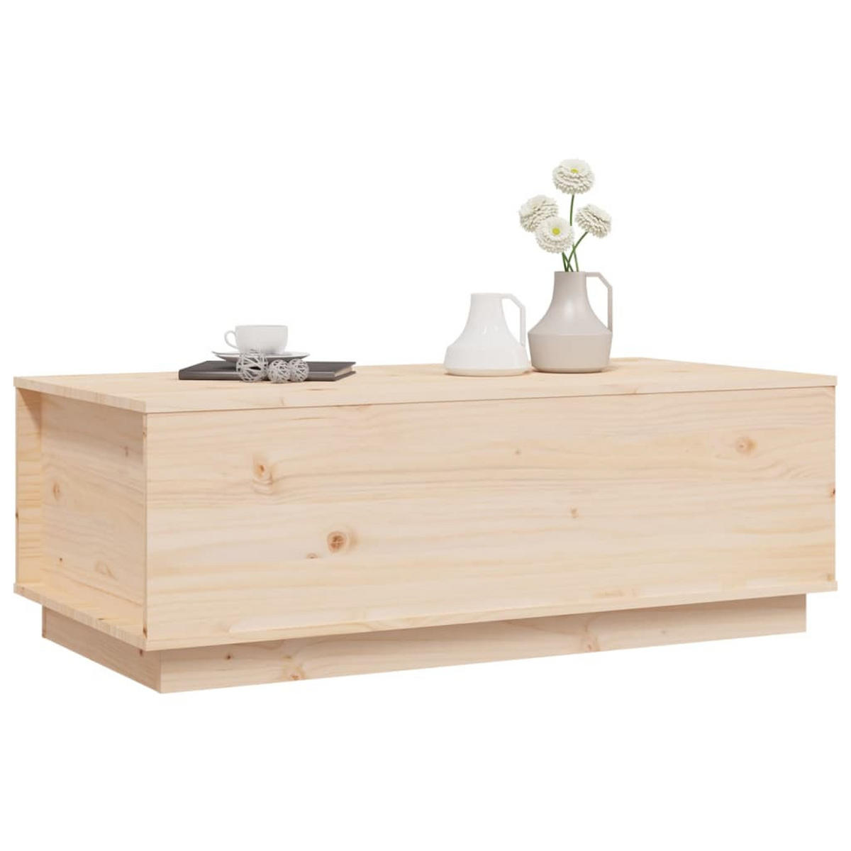 COUCHTISCH 100x50x35 cm Massivholz Kiefer - Hellbraun, Holz (100/50/35cm) - furnicato