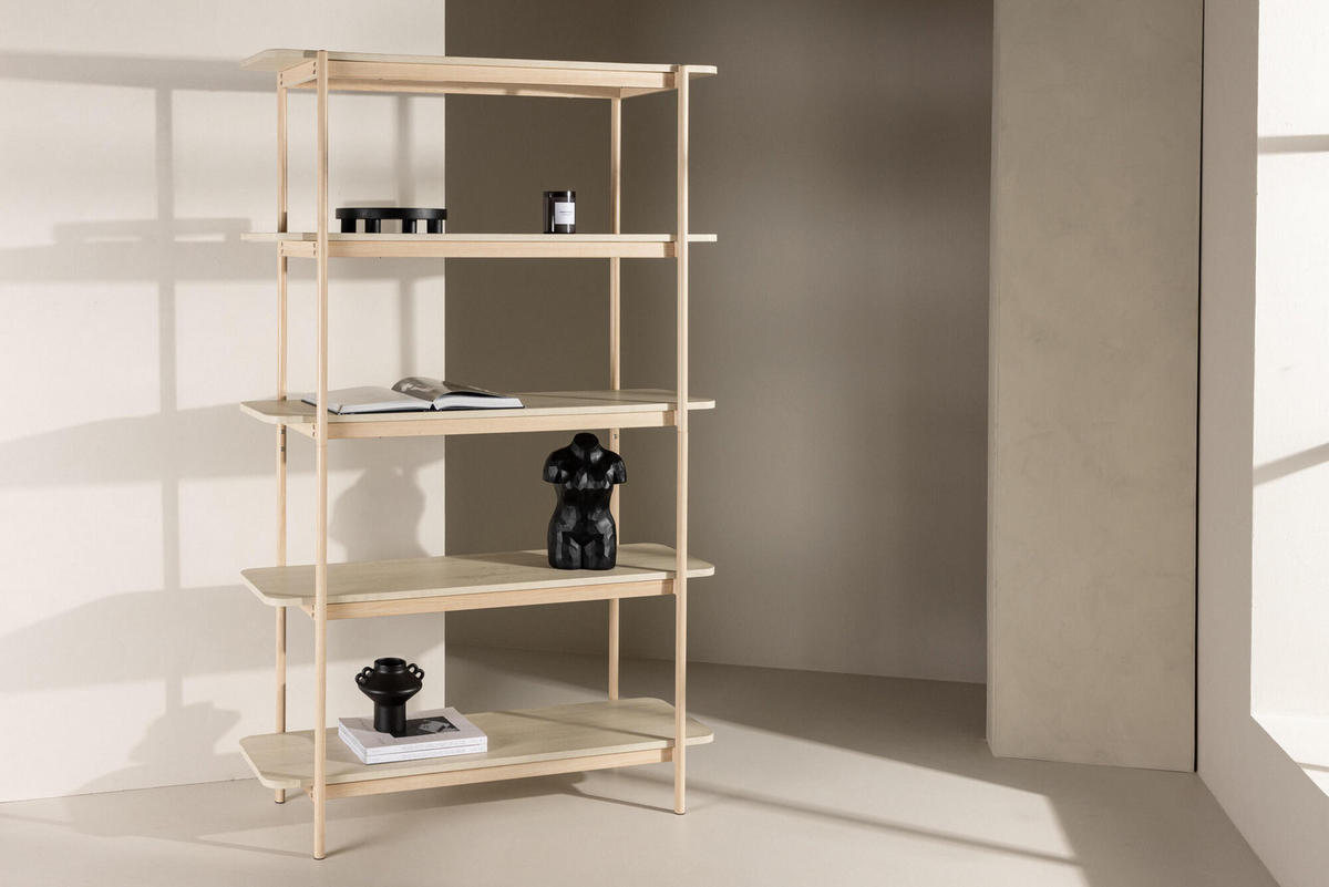 STANDREGAL HEIM Beige 120x40x190 cm - Beige, Holzwerkstoff (120/190/40cm) - FURNLUX