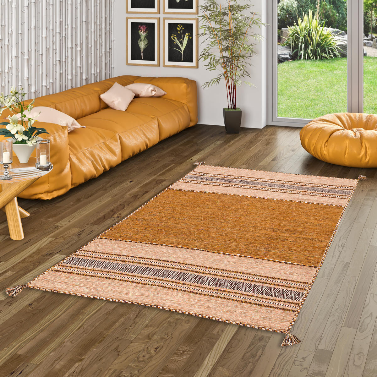 NATUR TEPPICH KELIM NAVARRO - Braun, Textil (200/300cm) - Pergamon