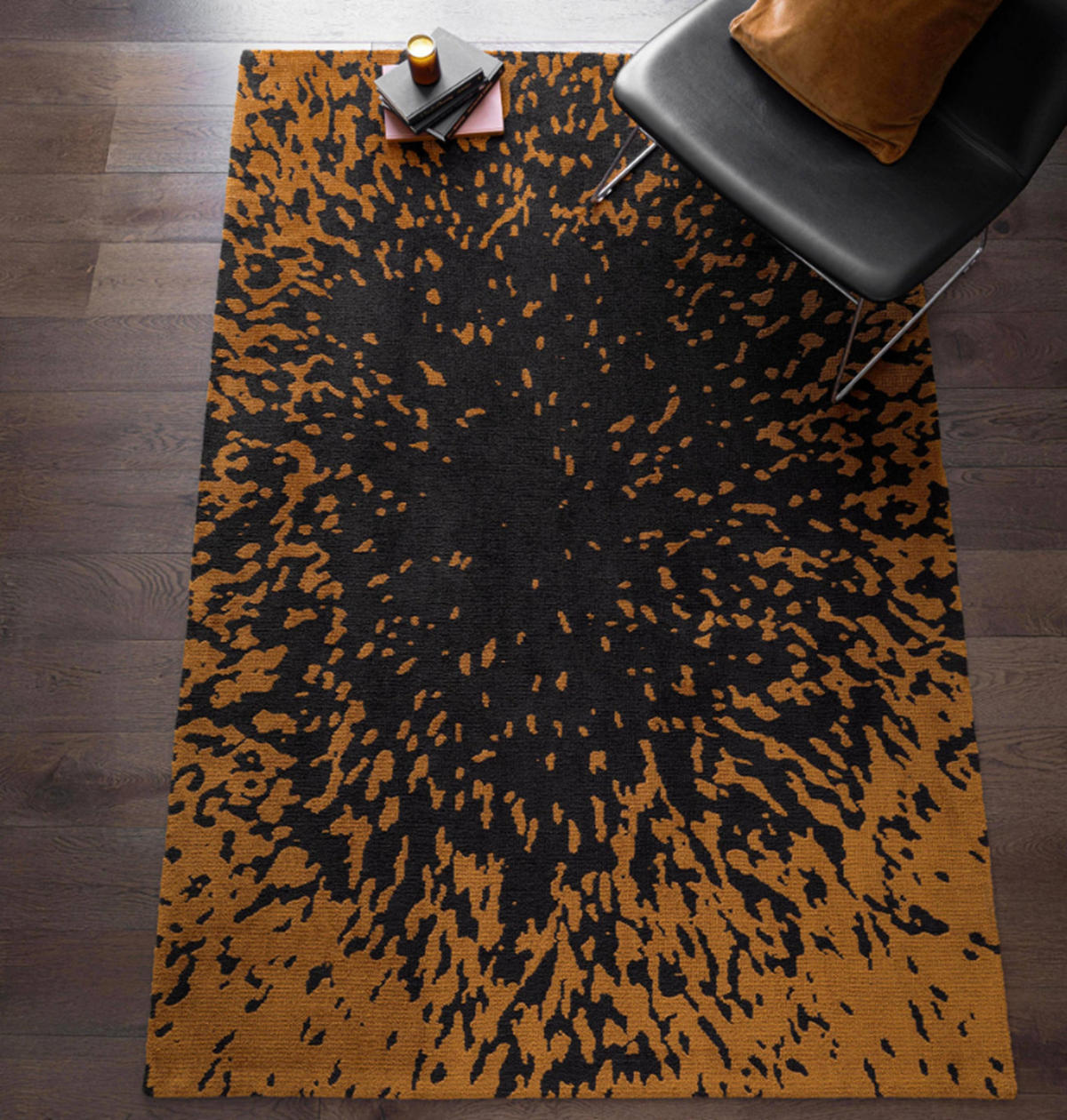 TEPPICH modern Flachgewebe STAIN Schwarz 120 x 170 cm - Schwarz, Textil (120/170cm) - Novatrend