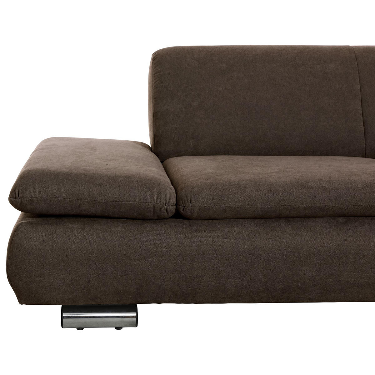 ECKSOFA mit Ottomane rechts Kaye Flachgewebe schoko - Mokka, Kunststoff (190/270cm) - 58aufmkessel