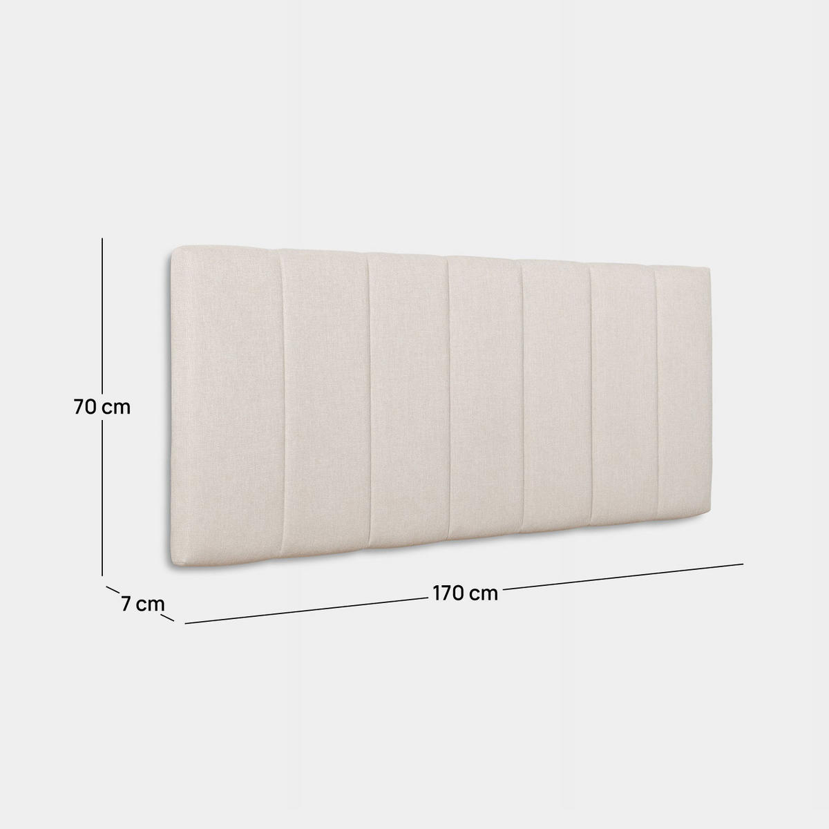 KOPFTEIL DOPPELTES Rene Beige 170 cm x 70 cm - Beige, Textil (170/7cm) - Klast Home