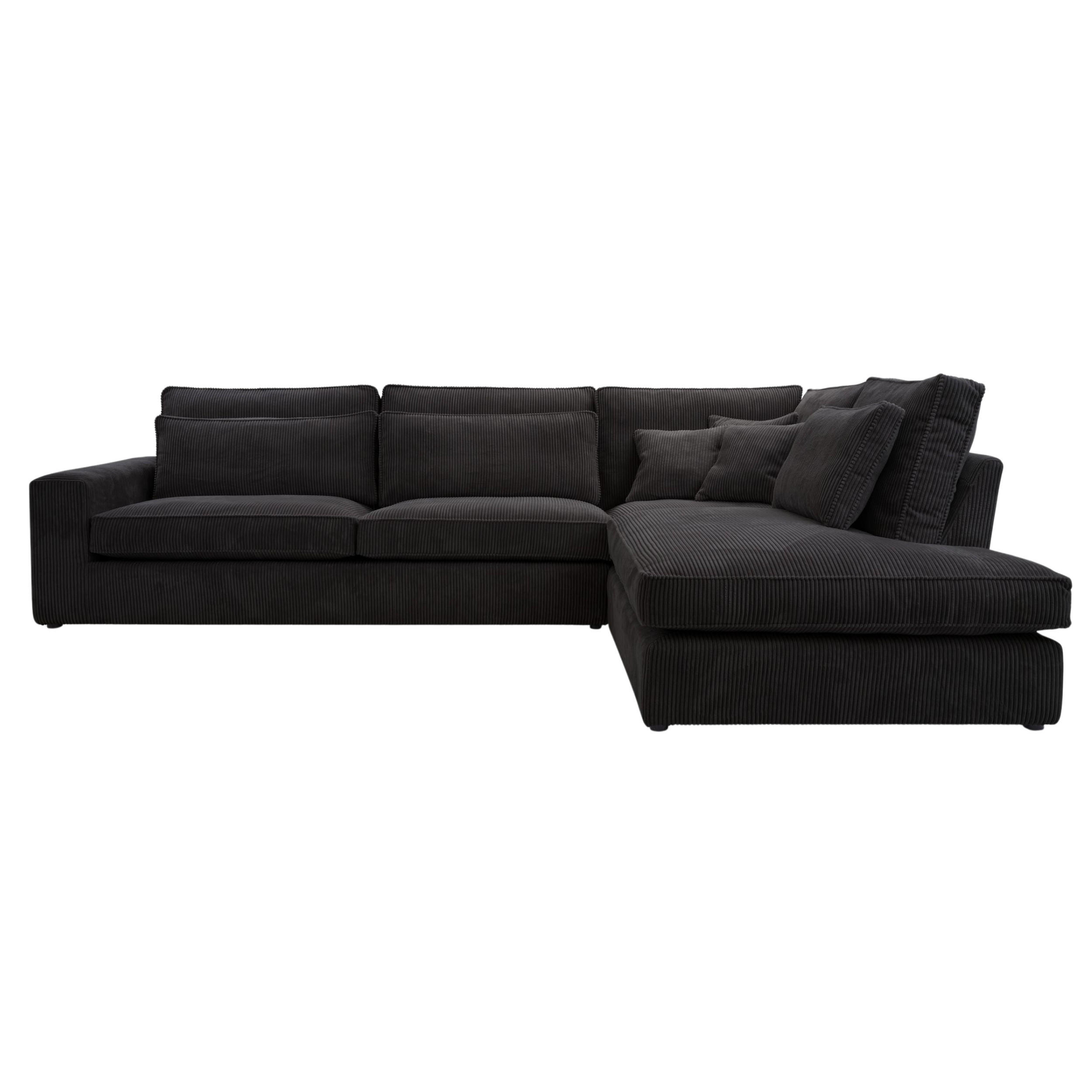 ECKSOFA COMFORTO Rechts 280 x 224 cm - Schwarz, Textil (280/224cm) - AN-Moebel 4u