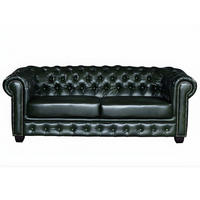 SOFA ohne Schlafmöglichkeit - 3 Personen - Leder - Tannengrün - - Waldgrün, Leder (201/73/96cm) - Vente-Unique