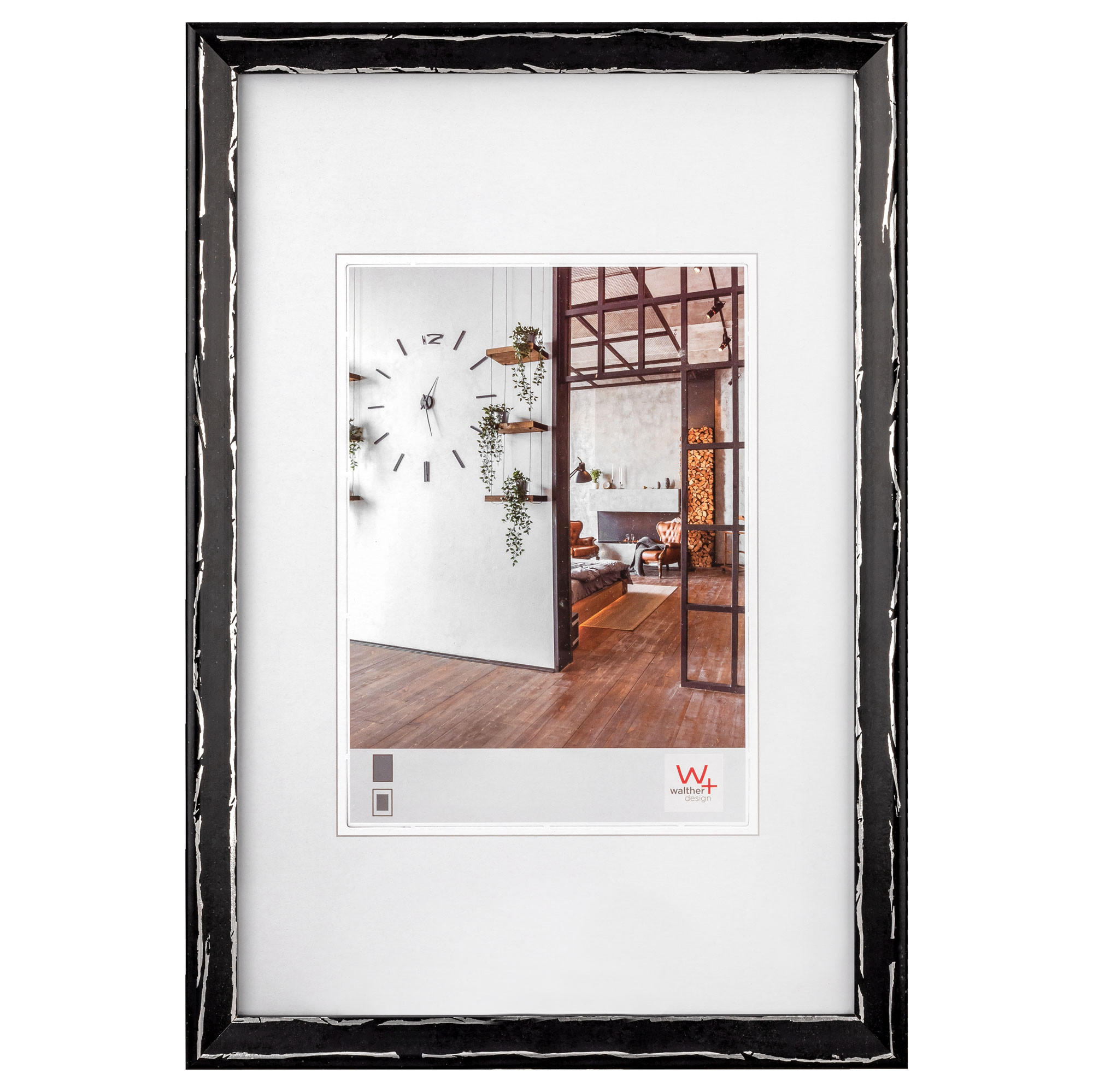 BILDERRAHMEN Metropolis Holzrahmen 30x40 cm schwarz-silber - Schwarz, Holzwerkstoff (32.2/42.2/2cm) - walther design