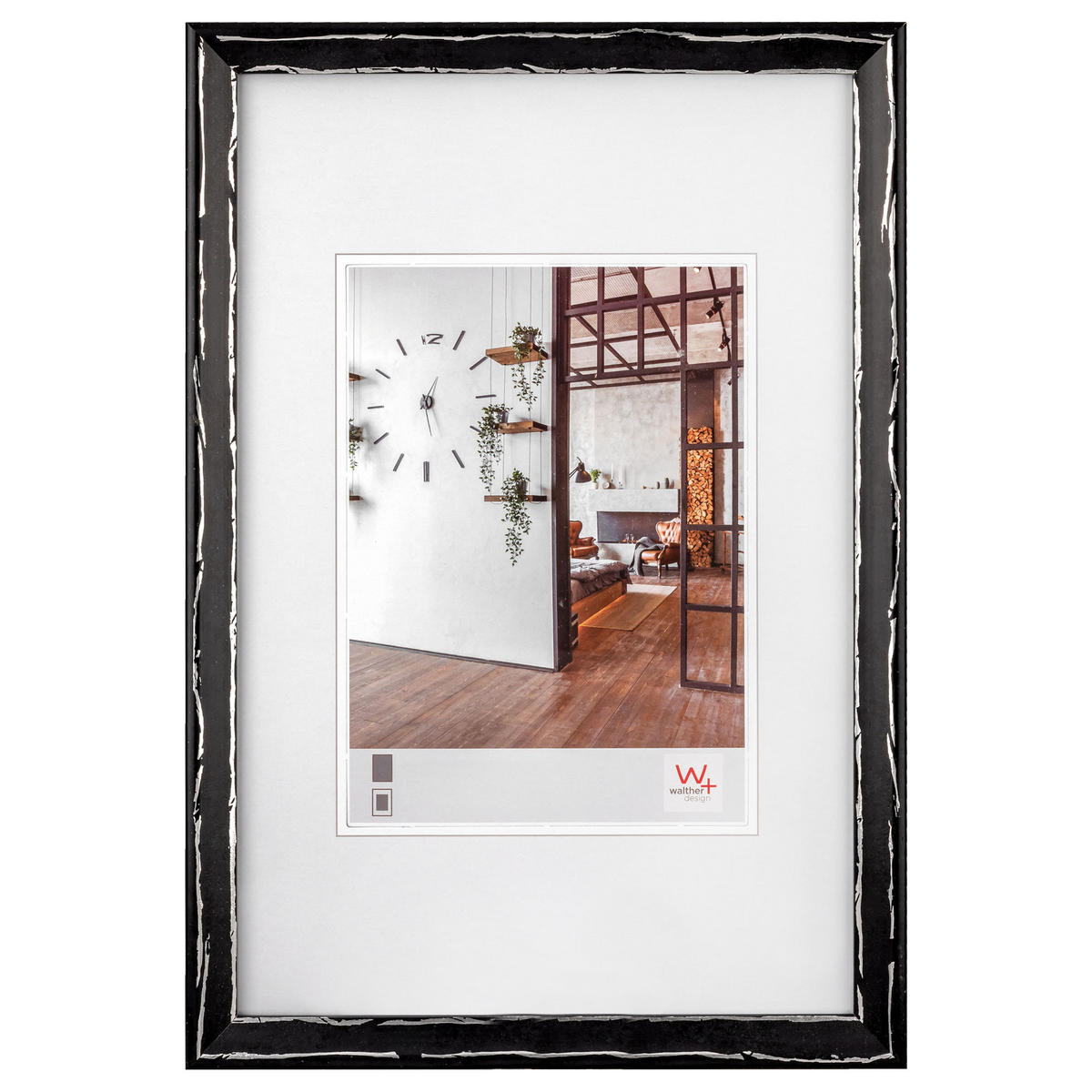 BILDERRAHMEN Metropolis Holzrahmen 30x40 cm schwarz-silber - Schwarz, Holzwerkstoff (32.2/42.2/2cm) - walther design