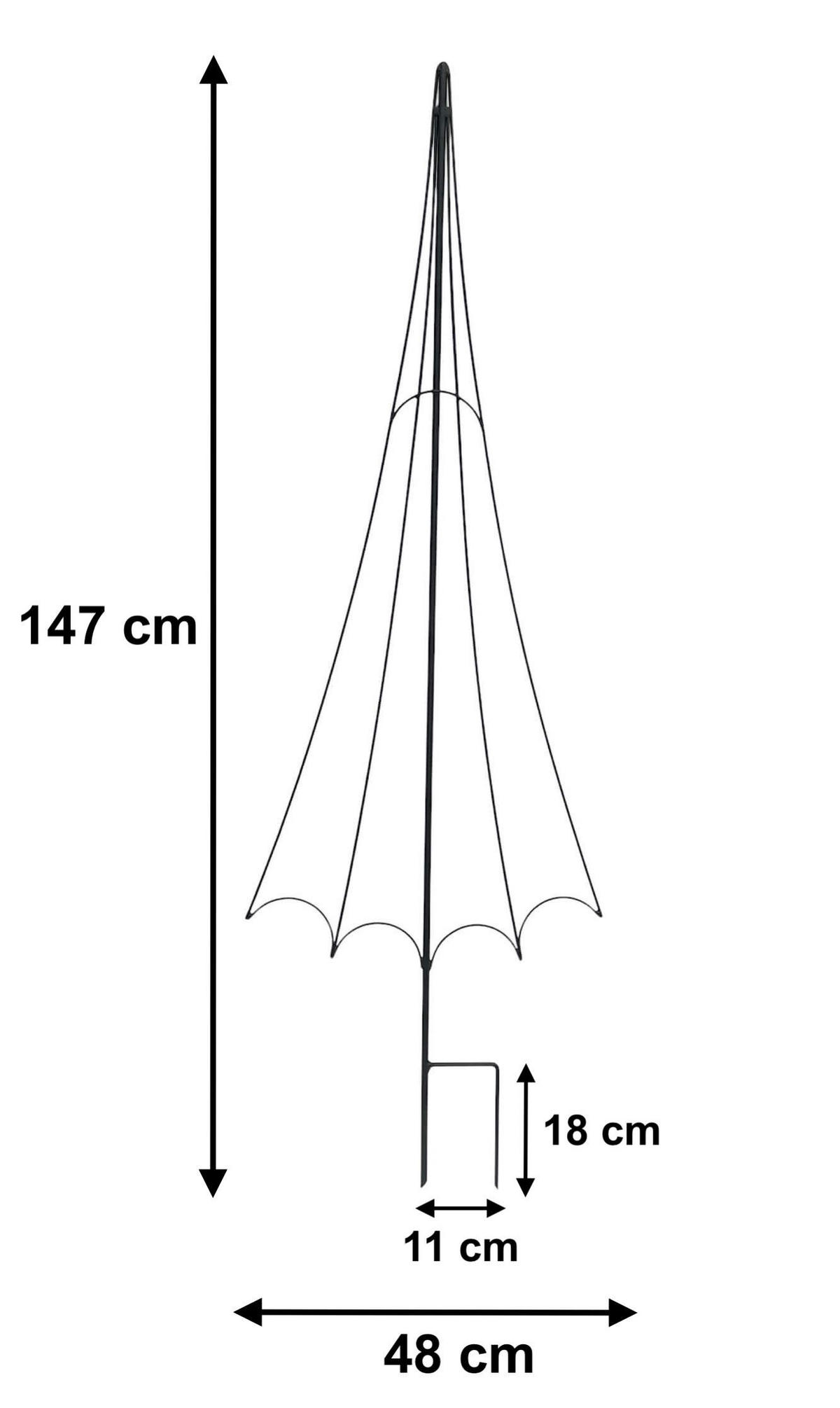 RANKHILFE Garten Metall Schwarz Regenschirm - Schwarz, Metall (48/147/0.6cm) - DanDiBo