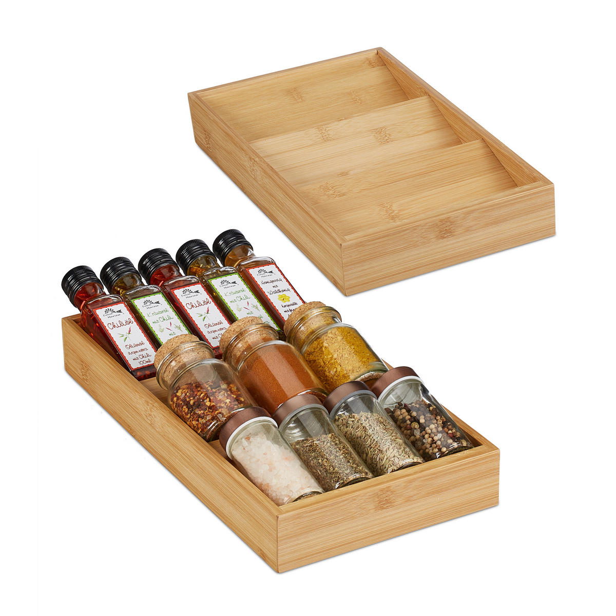 2XDRŽIAK na korenie - svetlohnedá, drevo (20/5/38cm) - Relaxdays