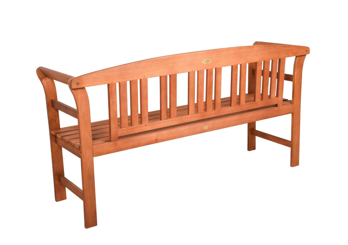 GARTENBANK Lucern 3-Sitzer mit Rose Terrassenbank - Braun, Holz (157/82.5/45cm) - DELUKE