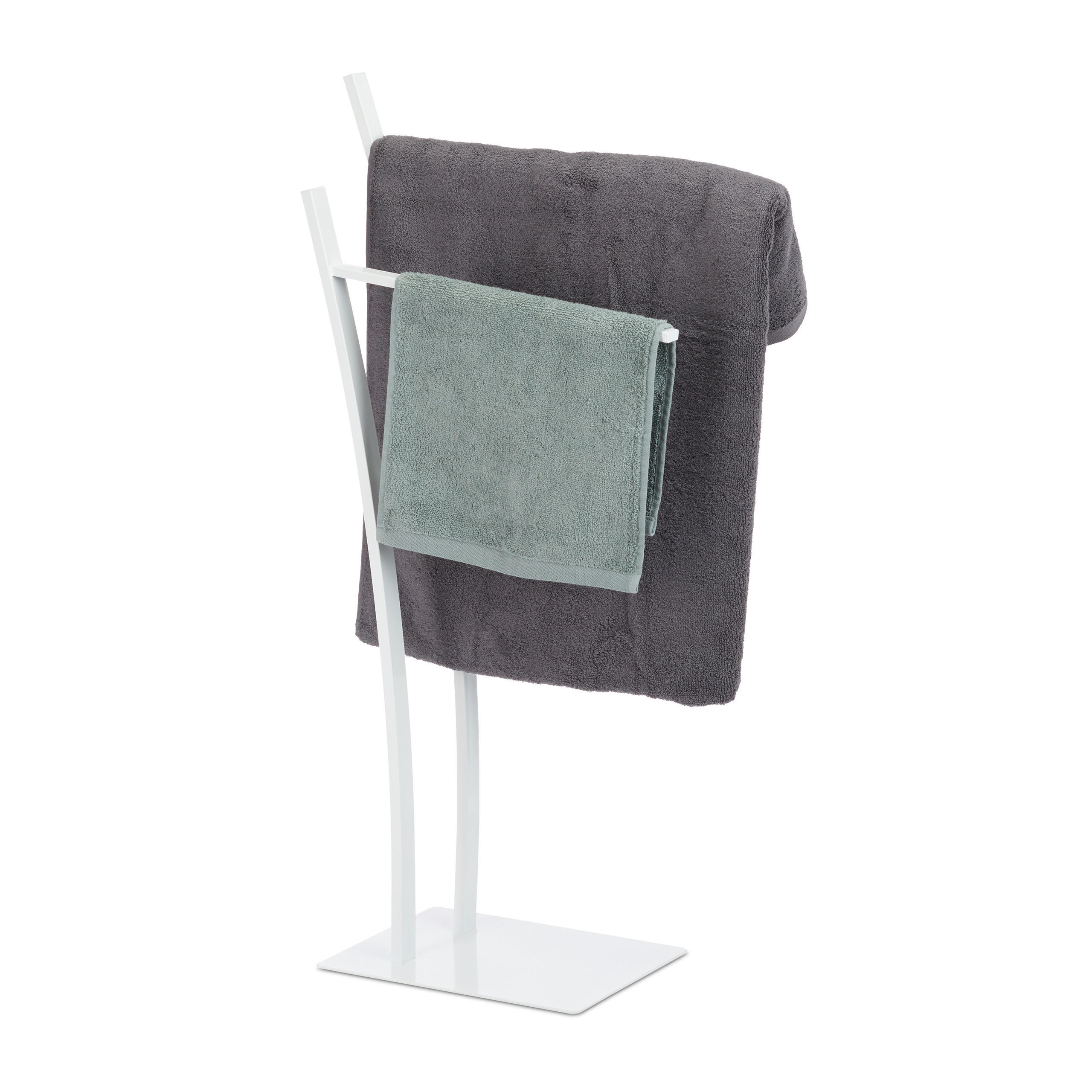 HANDDUKSST&Auml;LL vit frist&aring;ende st&aring;l tv&aring;armad 88 cm 88/43/24 cm