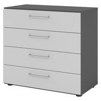 SCHUBLADENSCHRANK - 4 Schübe 42/80/74,8 cm in Graphitfarben/Grau - Graphitfarben/Grau, Holzwerkstoff (80/74.8/42cm) - bümö