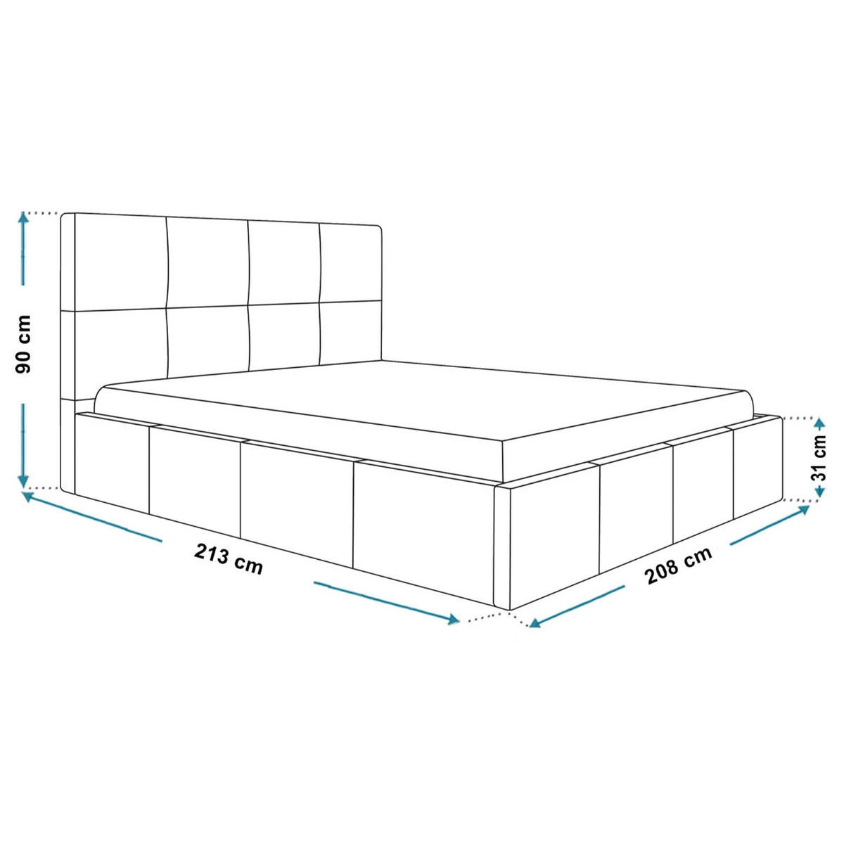 BETT 160x200 - Polsterbett mit Bettkasten und Holzrahmen - Modern Betten - Weicher Jasminstoff - Kollektion Roma, Beige - Beige, Holz/Textil (160/200cm) - Alpi-Möbel