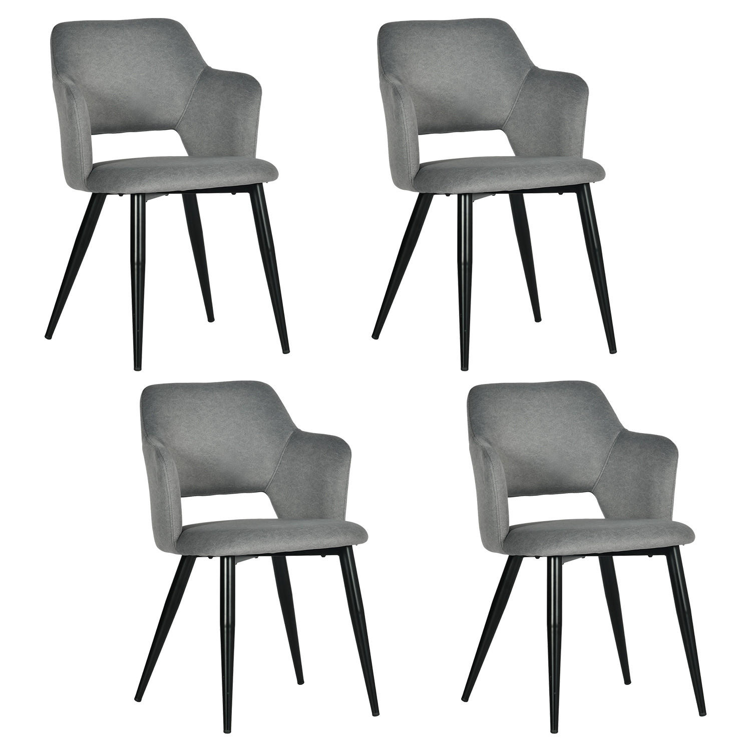 ESSZIMMERSTUHL 4er Set Haustierfreundlich in Grau - Grau, Textil (63/53/55cm) - Meubles Cosy