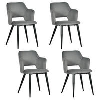 ESSZIMMERSTUHL 4er Set Haustierfreundlich in Grau - Grau, Textil (63/53/55cm) - Meubles Cosy