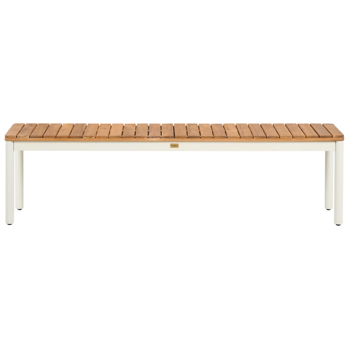 GARTENMÖBEL-SET mit Bänken 6-Sitzer Akazienholz Braun Corricella - Creme, Holz - Beliani