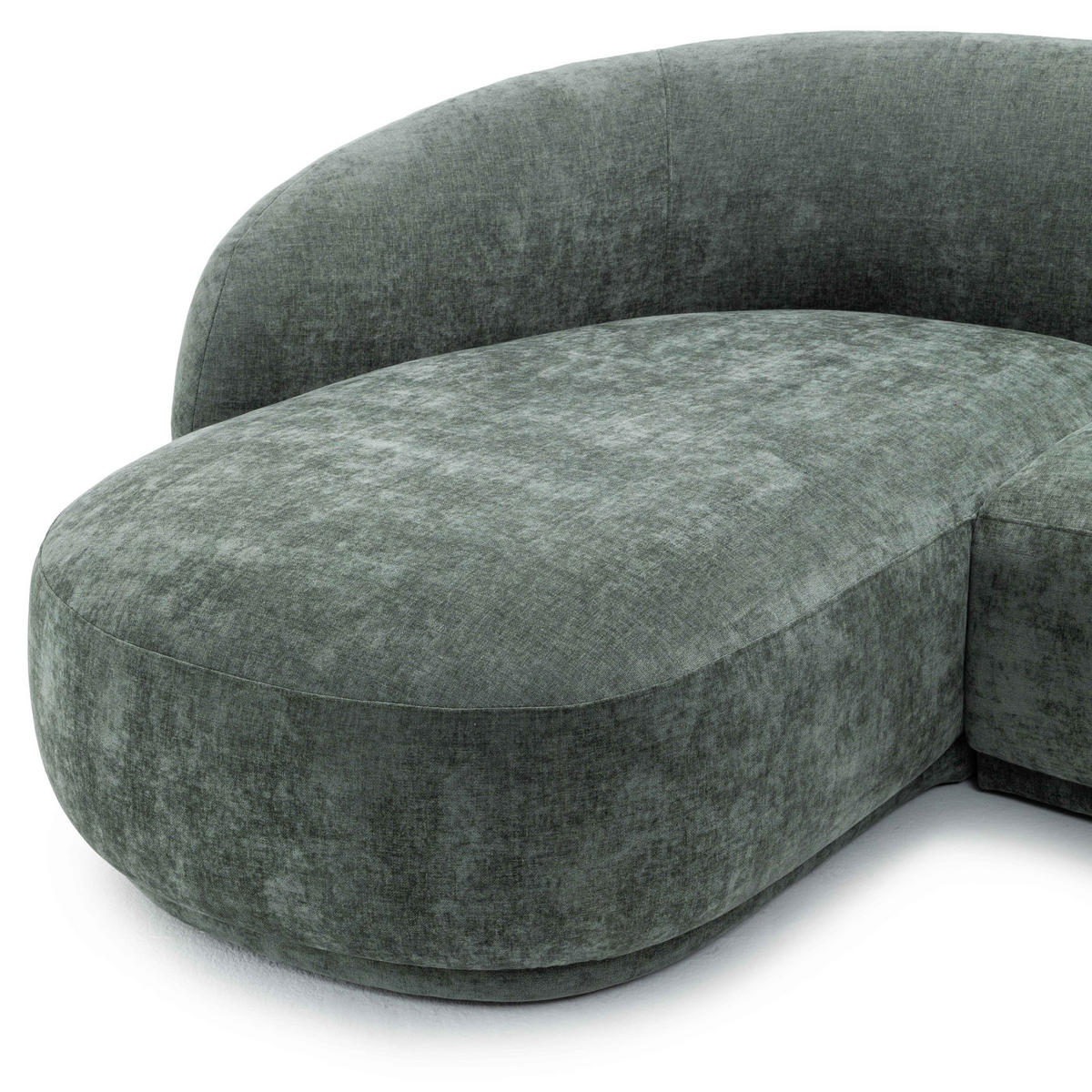 RECHTECKSOFA LINKS Harper 3er-Set, Grün - Grün, Holz/Textil (277/120cm) - Oviala