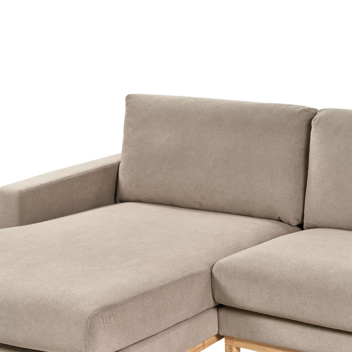 ECKSOFA 4-Sitzer Stoff Taupe rechtsseitig Siggard - Taupe/Beige, Textil (296/163cm) - Beliani