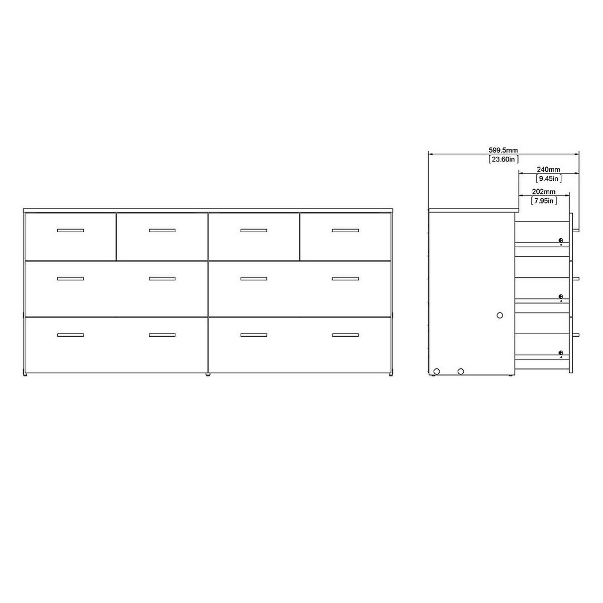 KOMMODE Eiche Dekor - Eiche Wotan, Holzwerkstoff (147/67/36cm) - ebuy24