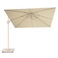 AMPELSCHIRM quadratisch 3 x 3 m Challenger T² Premium 360° kippbar natur/sand - Creme, Metall (300/300cm) - Platinum