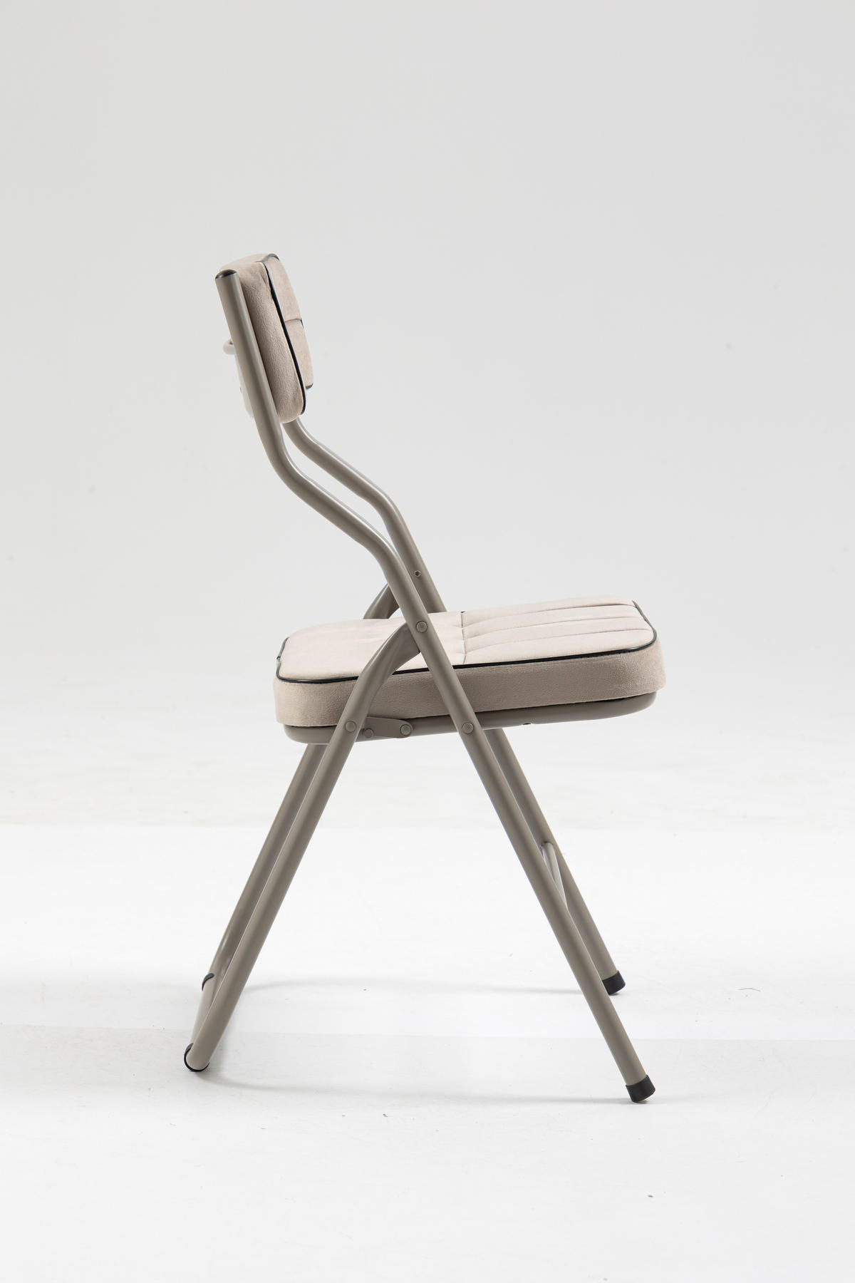 KLAPPSTUHL DE-36266 2er-Set mit gepolstertem Sitz Khaki - Sandfarben, Metall (47/80/46cm) - ComfortXL
