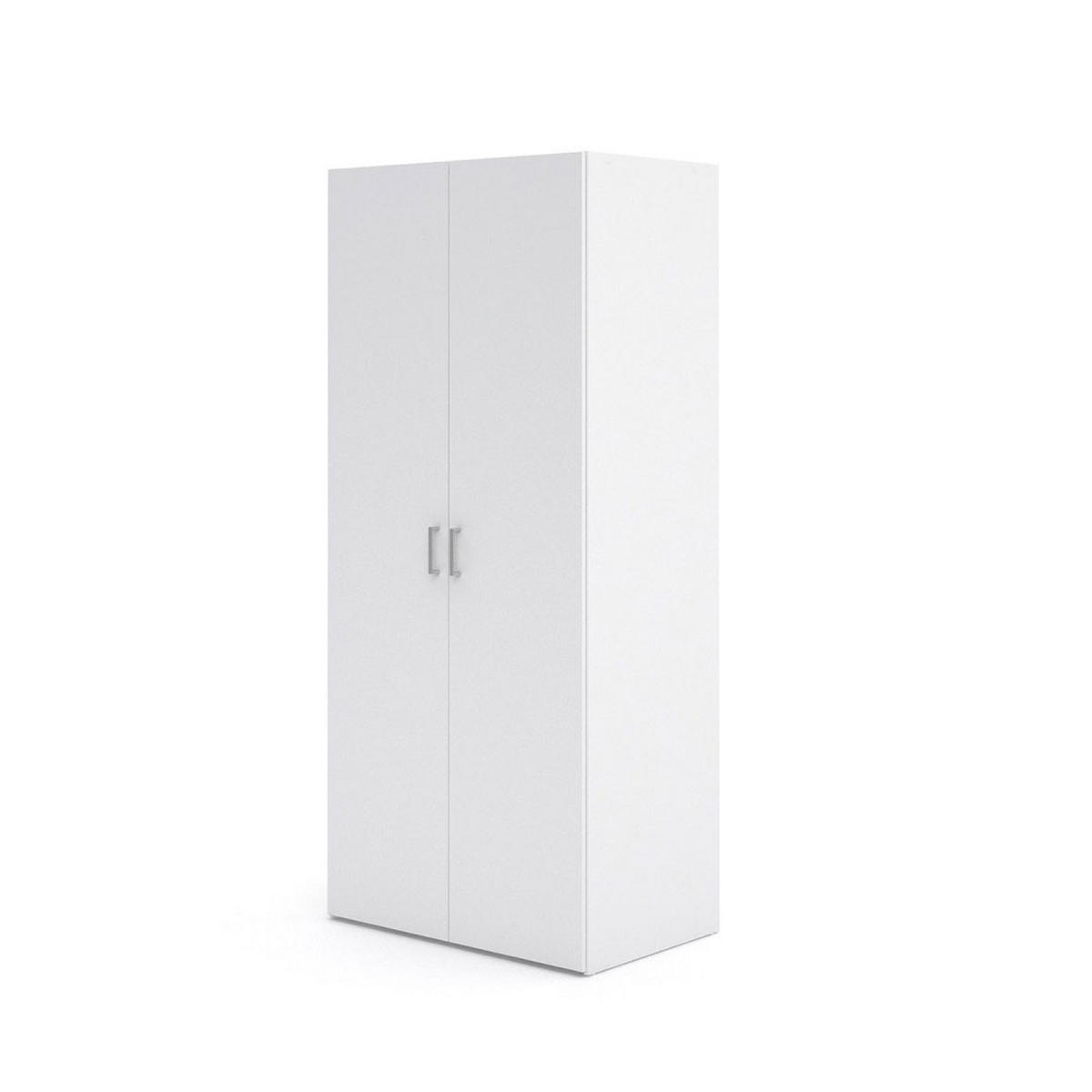 GARDEROBENSCHRANK weiß - Weiß, Holzwerkstoff (78/175/49cm) - ebuy24