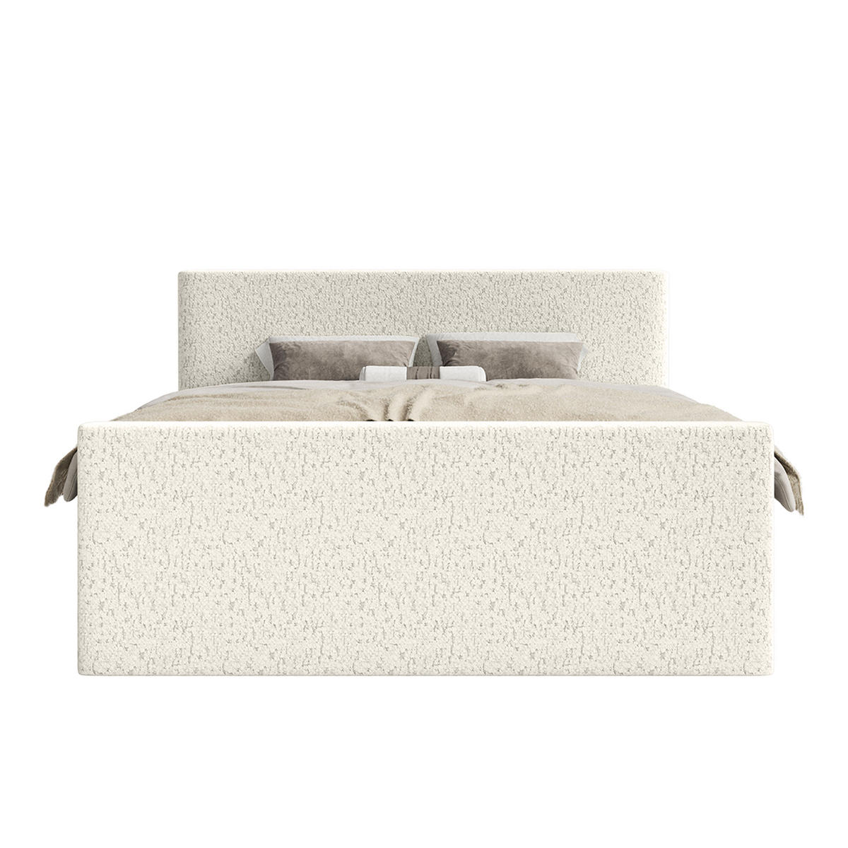 BOXSPRINGBETT Velipoja Premium 200x200 cm, Ecru - Ecru, Textil (200/200cm) - Fedve