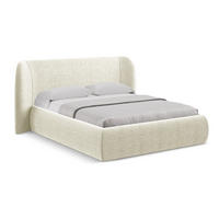 POLSTERBETT mit Bettkasten und Lattenrost 230x215 Beige - Beige/Schwarz, Kunststoff/Textil (180/200cm) - LaMiaSofa