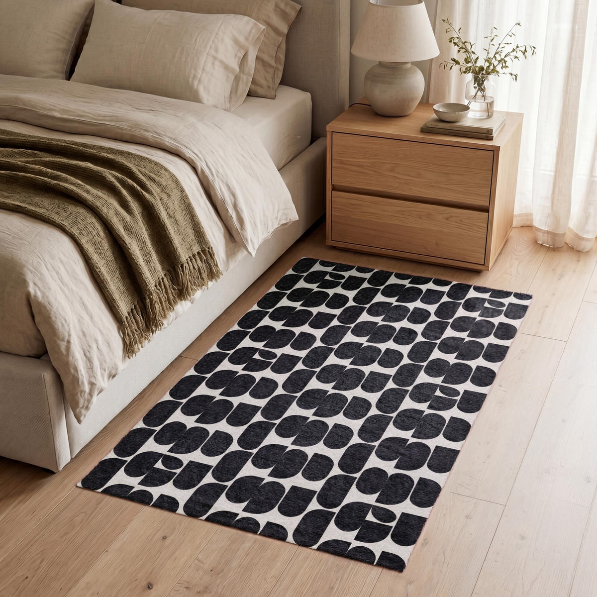 PREPROGE - Polkrogi - 90x150 cm - črna, umetna masa/tekstil (90/0.4cm) - OnlyWow