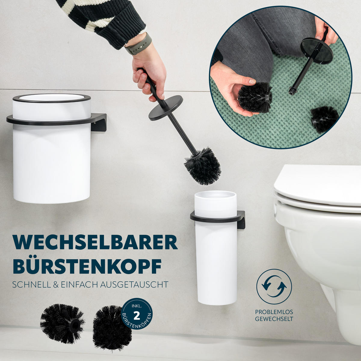 WC-GARNITUR SAVONA, weiß, Kunststoff - Weiß, Kunststoff (12/36.5/13cm) - bremermann