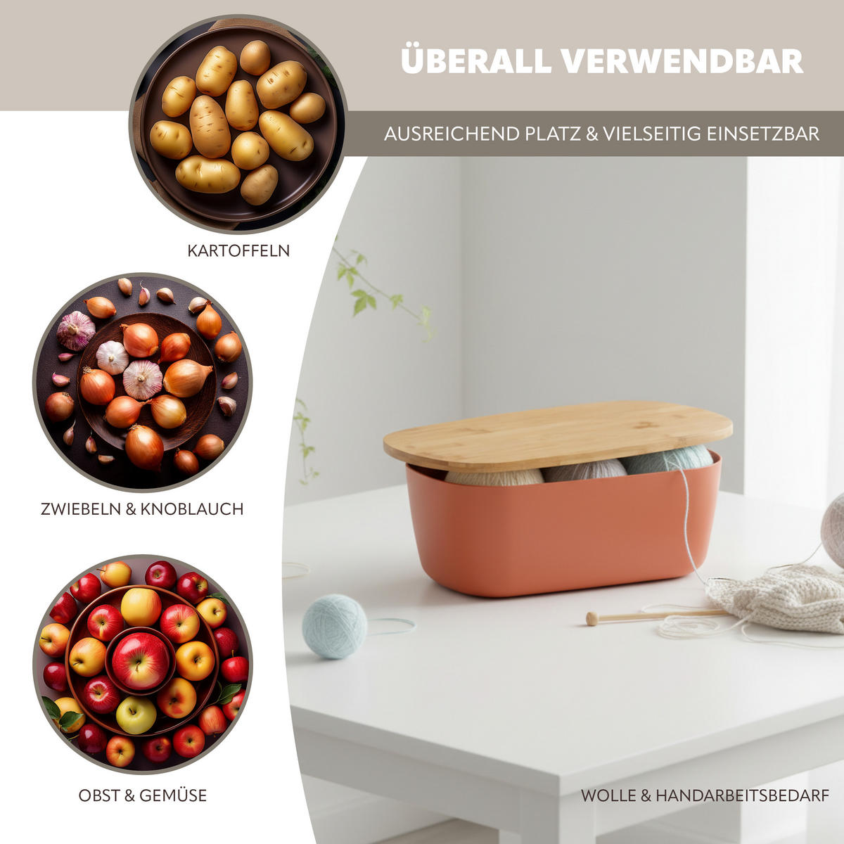 BROTKASTEN, braun - Rotbraun, Kunststoff (22.5/13.5/37cm) - bremermann