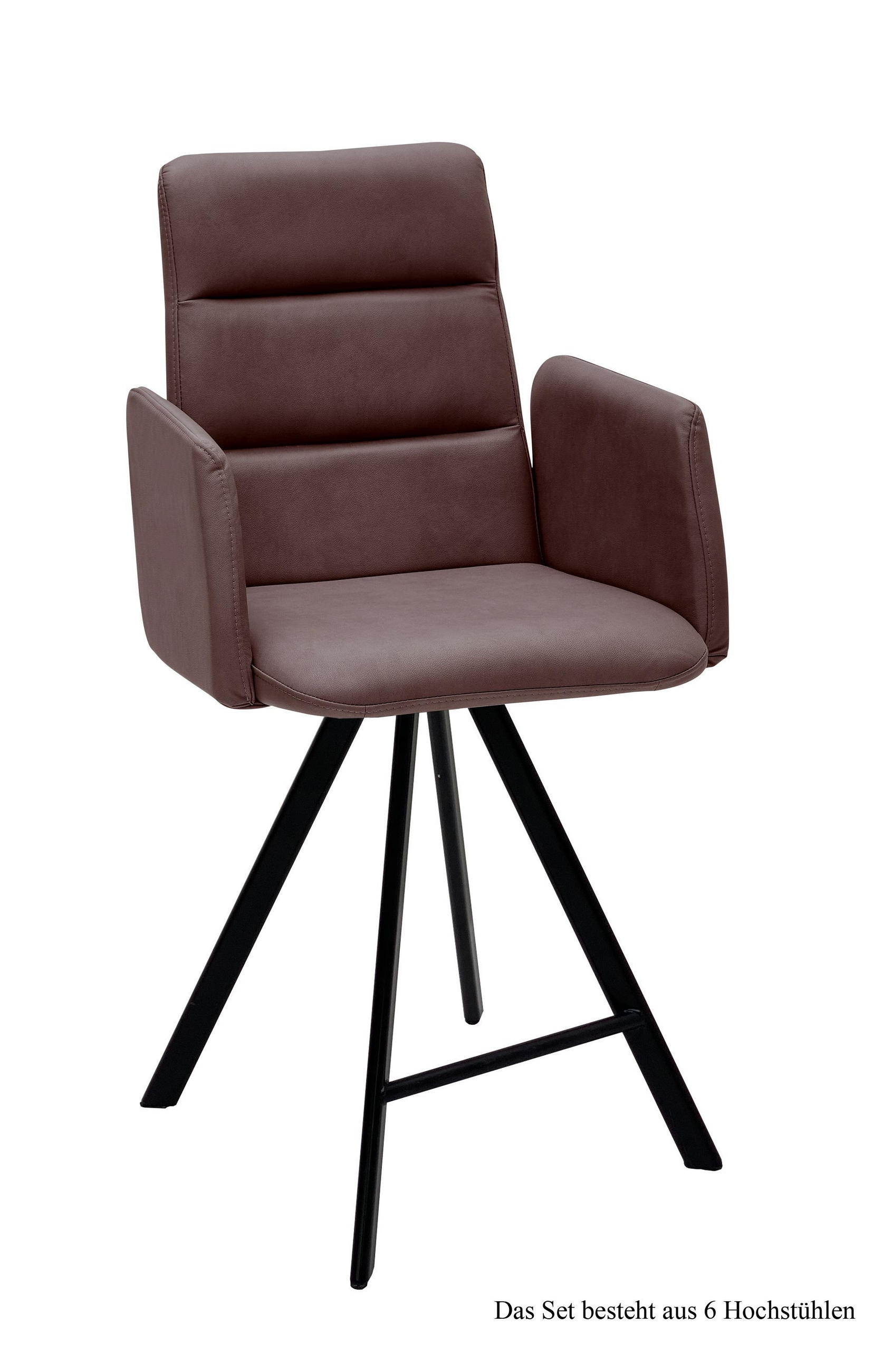 THEKENSTUHL drehbar (6er-Set) Devonna 52x109x60 Schwarz/Braun - Schwarz/Braun, Kunststoff (60/109/52cm) - 58aufmkessel