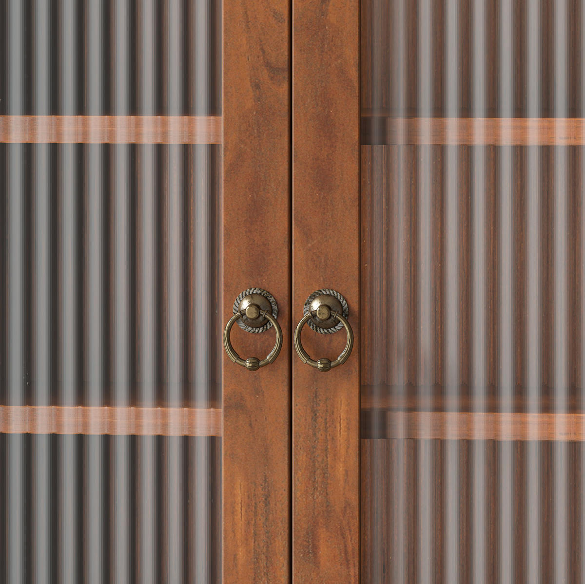 KÜCHENOBERSCHRANK 100/20/80 cm aus Massivholz und Glas mit 4 Türen und Hakenleiste Braun - Braun, Holz (100/80/20cm) - Modenvie