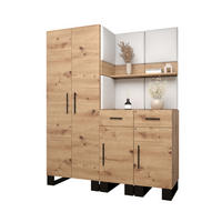 GARDEROBEN-SET 196/158/45,6 - Schwarz/Eiche Artisan, Holz/Kunststoff (158/196/45.6cm) - Abiks Möbel