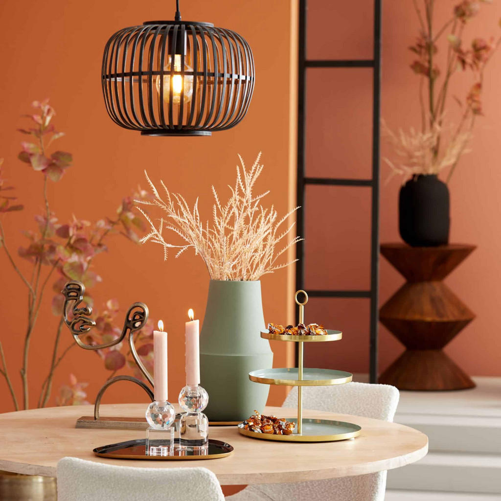 Thumbnail - Luqaza Pendelleuchte, Schwarz, Holz, Rund, 34x24x34 cm, CE, Lampen & Leuchten, Innenbeleuchtung, Hängelampen, Pendelleuc...